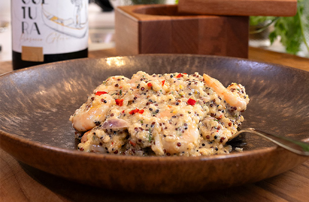 Risoto de Quinoa com Camarão